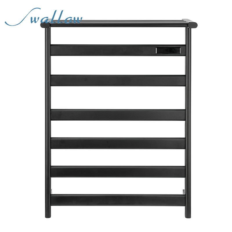 New 304 Stainless Steel Carbon Fiber Tube Heated Towel Rail Electric Towel Warmer Matt Finish Anti-Fingerprint
