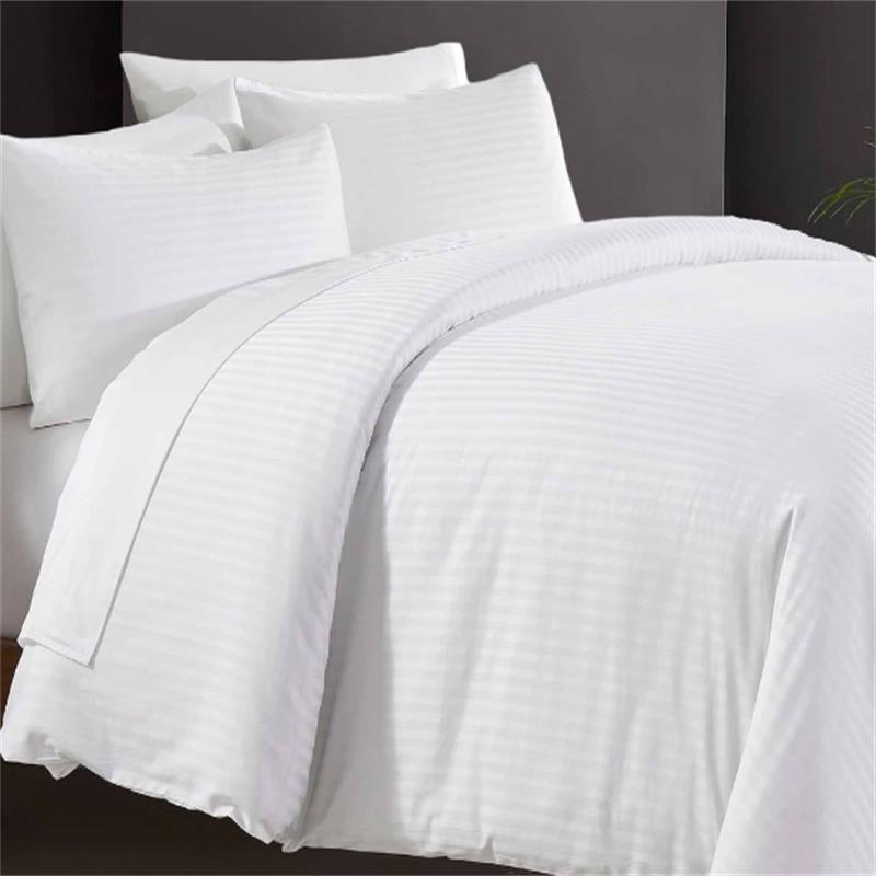 Luxury Bed Linen 3cm Stripe White Comforter Bedding Set 100% Cotton Duvet Cover Home and Hotel Supplier