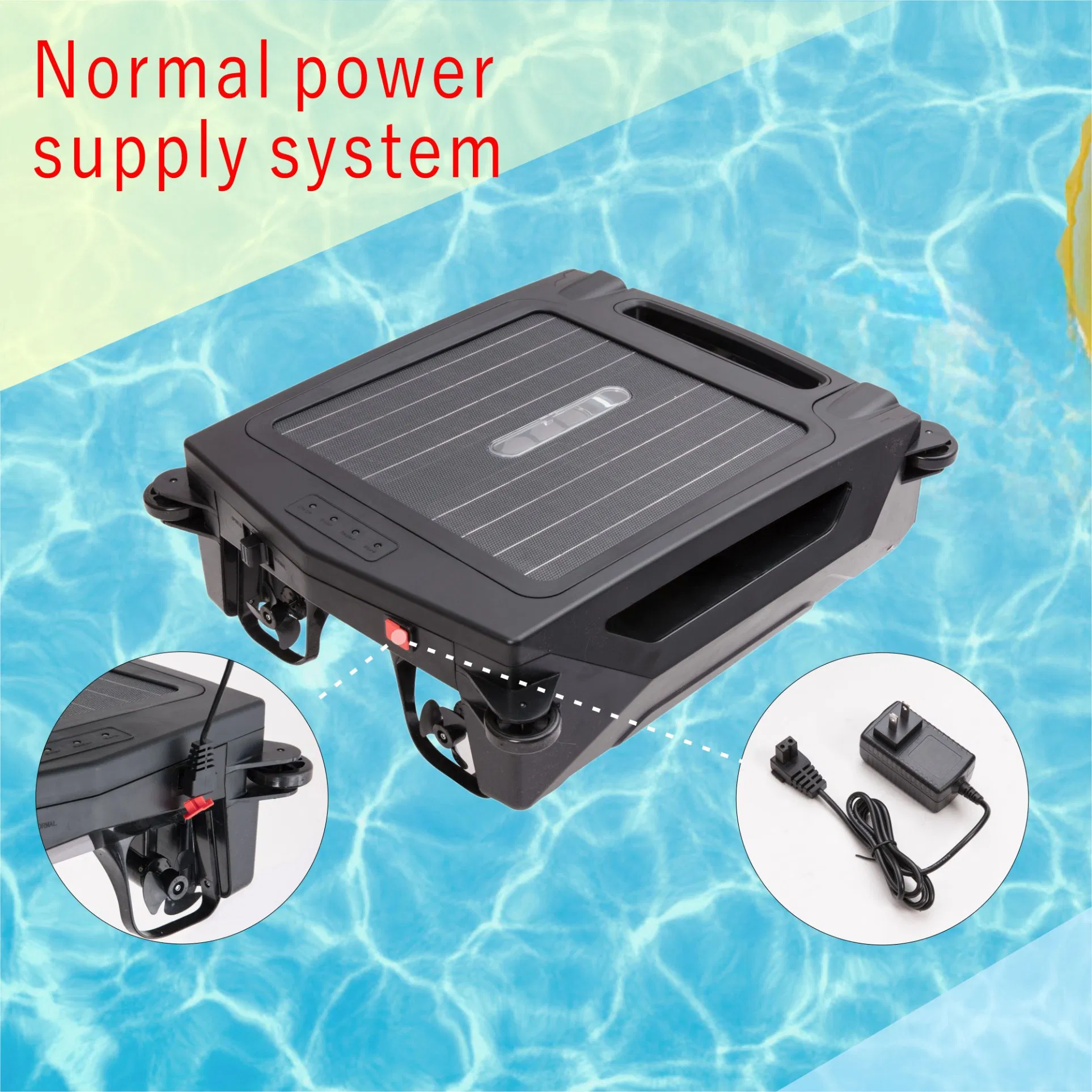 Solar Rechargeable Pool Cleaning Robot Cordless Skimmer APP Automatic