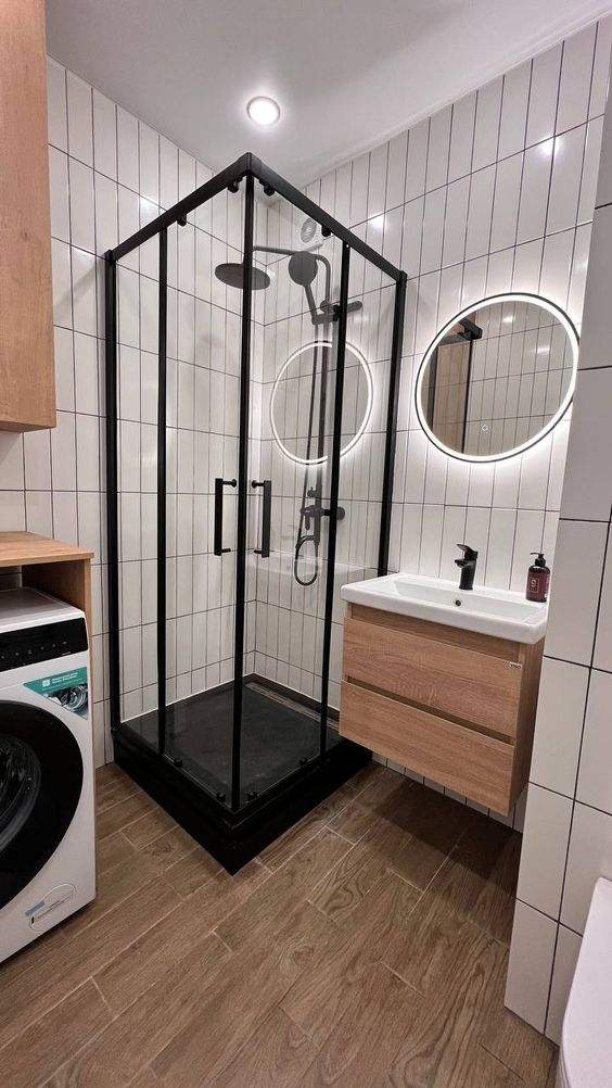 Cbmmart Stainless Hand Bar Bathroom Frameless Tempered Glass Shower Door
