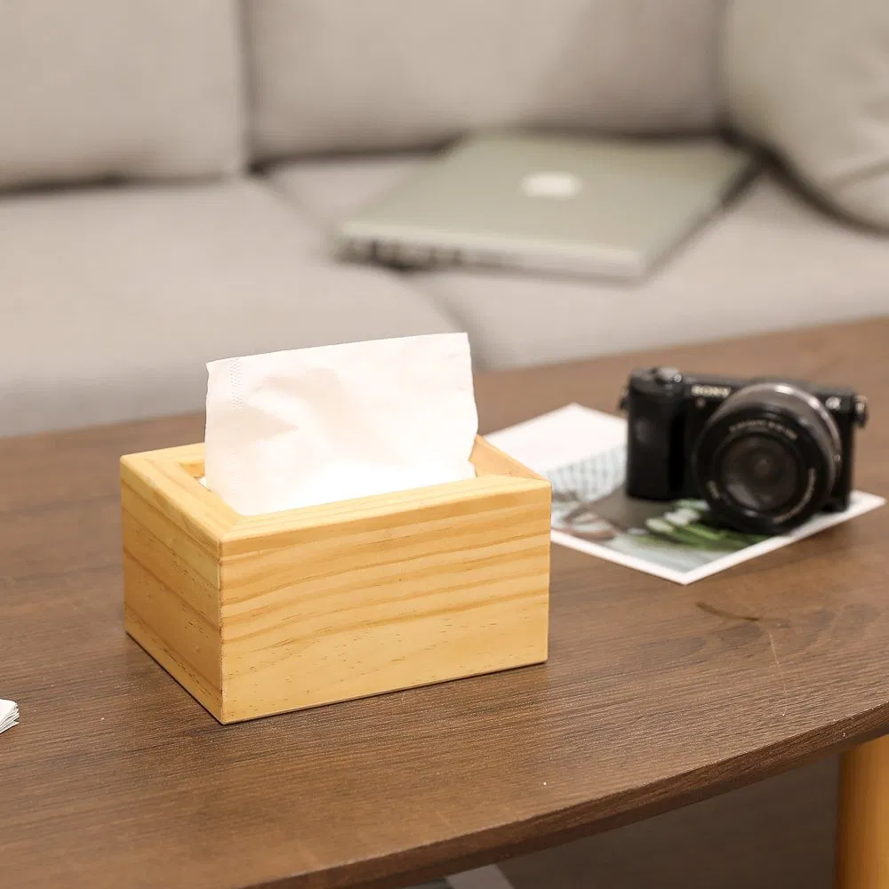 Wooden Tissue Box with Spring Inside