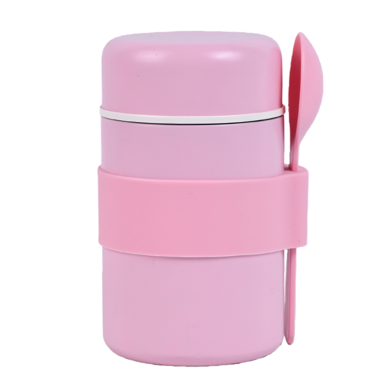 400ml BPA - Free Portable Insulated Food Jar with Built-in Spoon and Cool-Touch Outer Shell