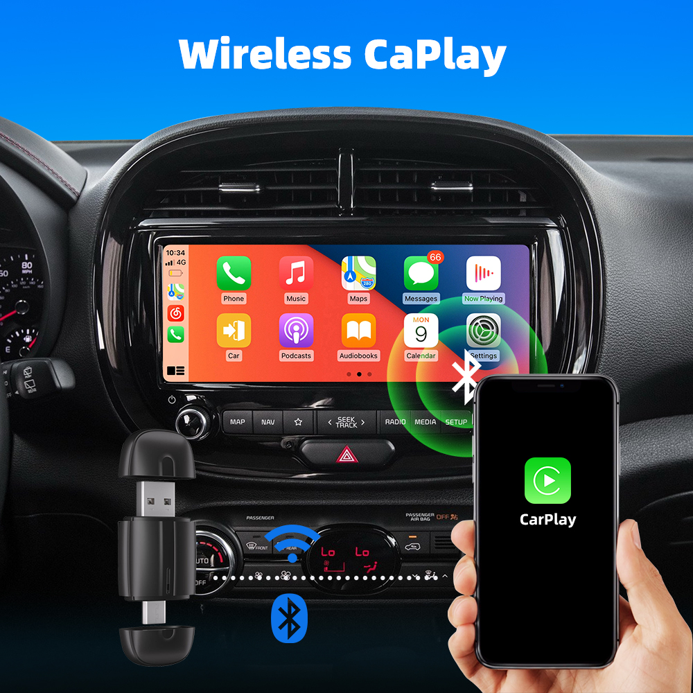 Адаптер беспроводной CarPlay Android Auto 2в1 для автомобиля