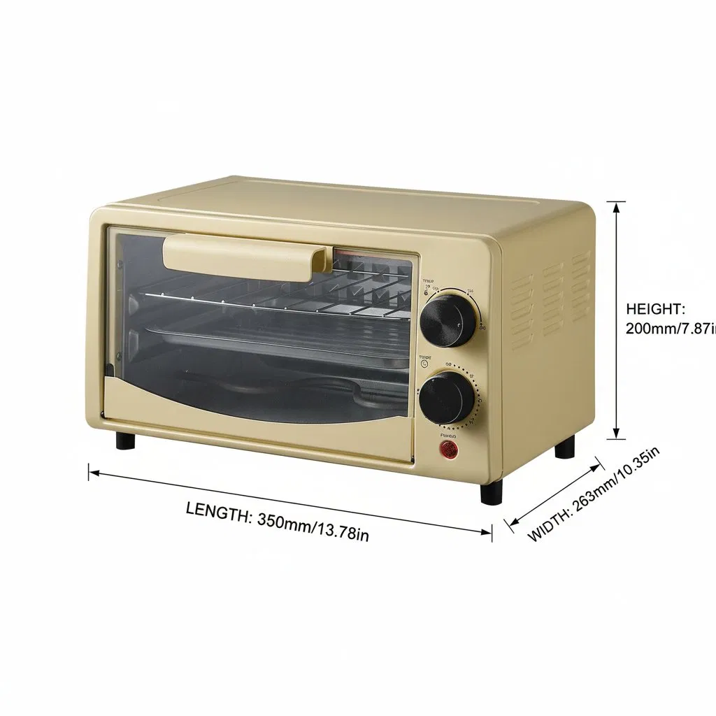 Mini Electric Oven with 2 Knobs for Quick Heating Cooking Baking