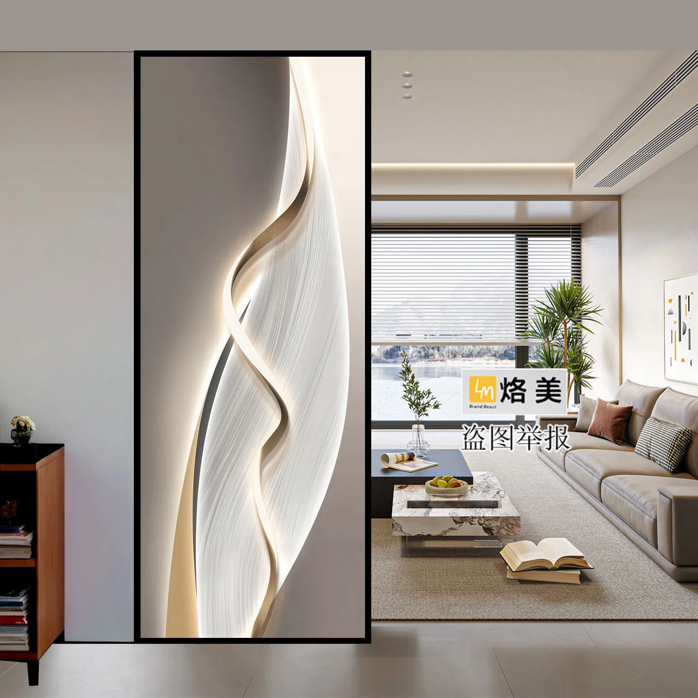 Abstract Art Glassliving Room Partition Screenamerican Stylethe Background Wall of The Entrance Foyer Passage