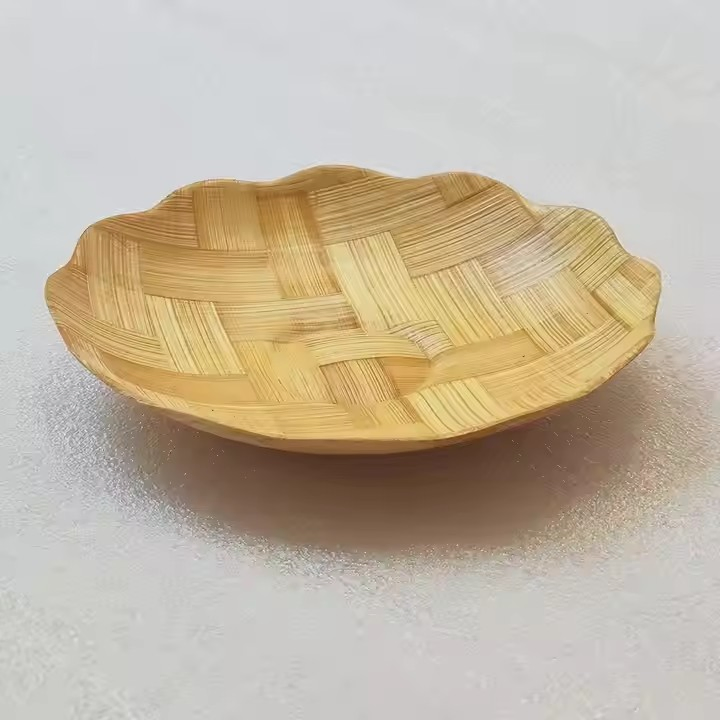 Natural Eco-Friendly Bamboo Salad Plate Dish