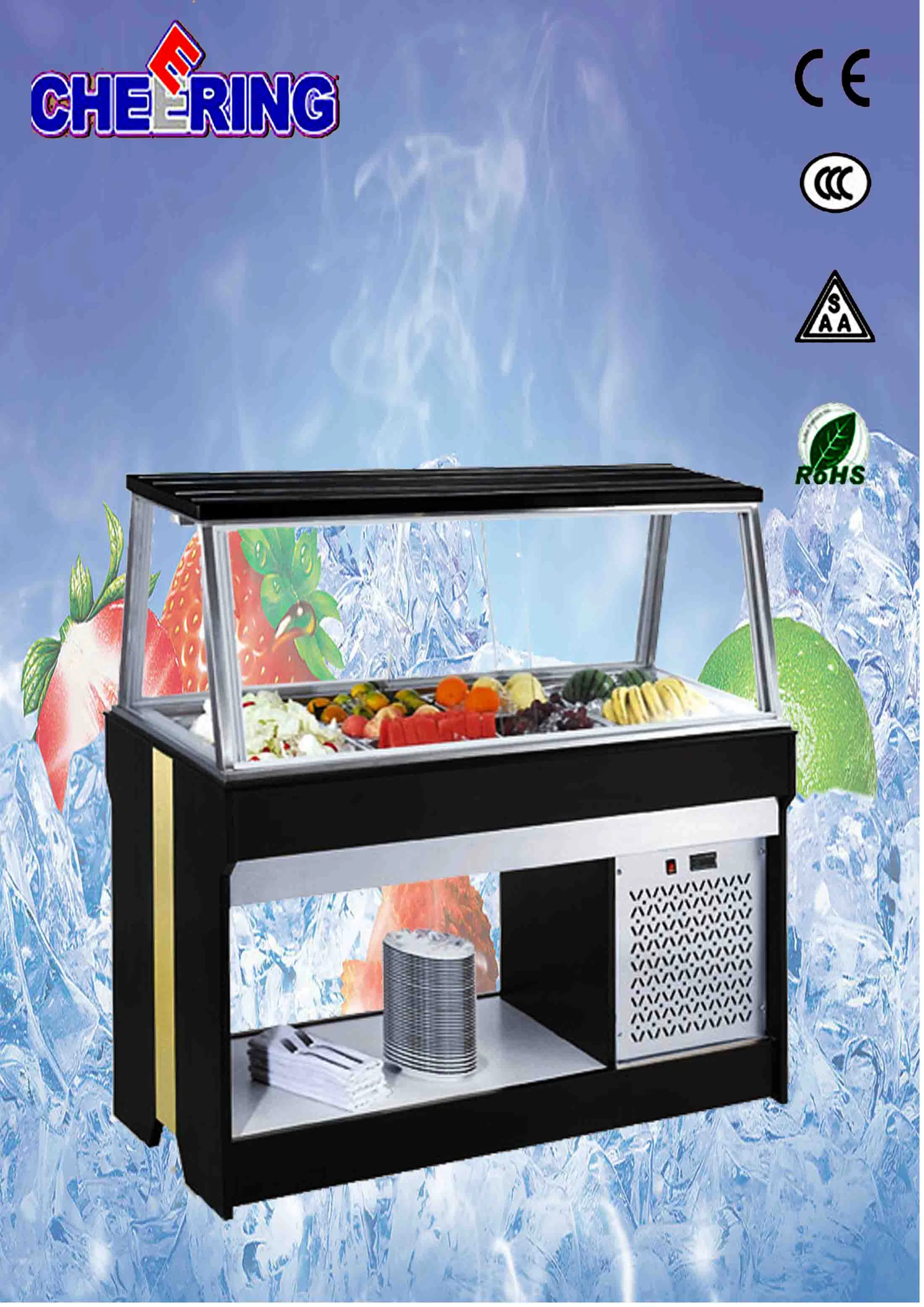 Cheering Catering Equipment Commercial Square Lift Salad Bar Freezer with Ce (E-P18502L8)