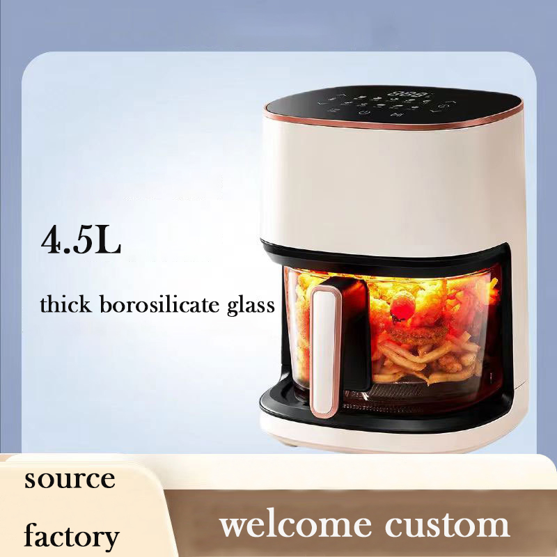 Wholesale No Oil Healthy Green Ivory Round Auto off 4L Visible Digital Electric Air Fryer