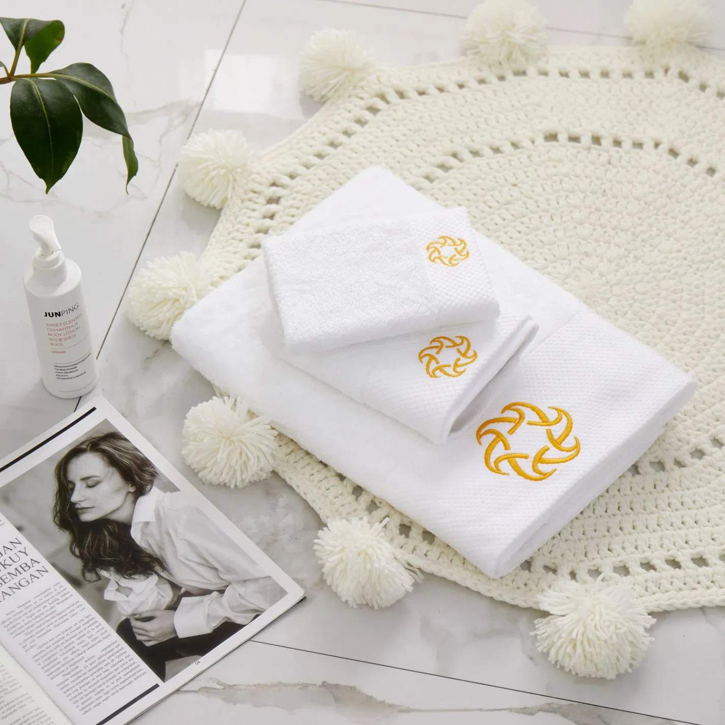 100% Cotton White Hotel Towel Bath 09