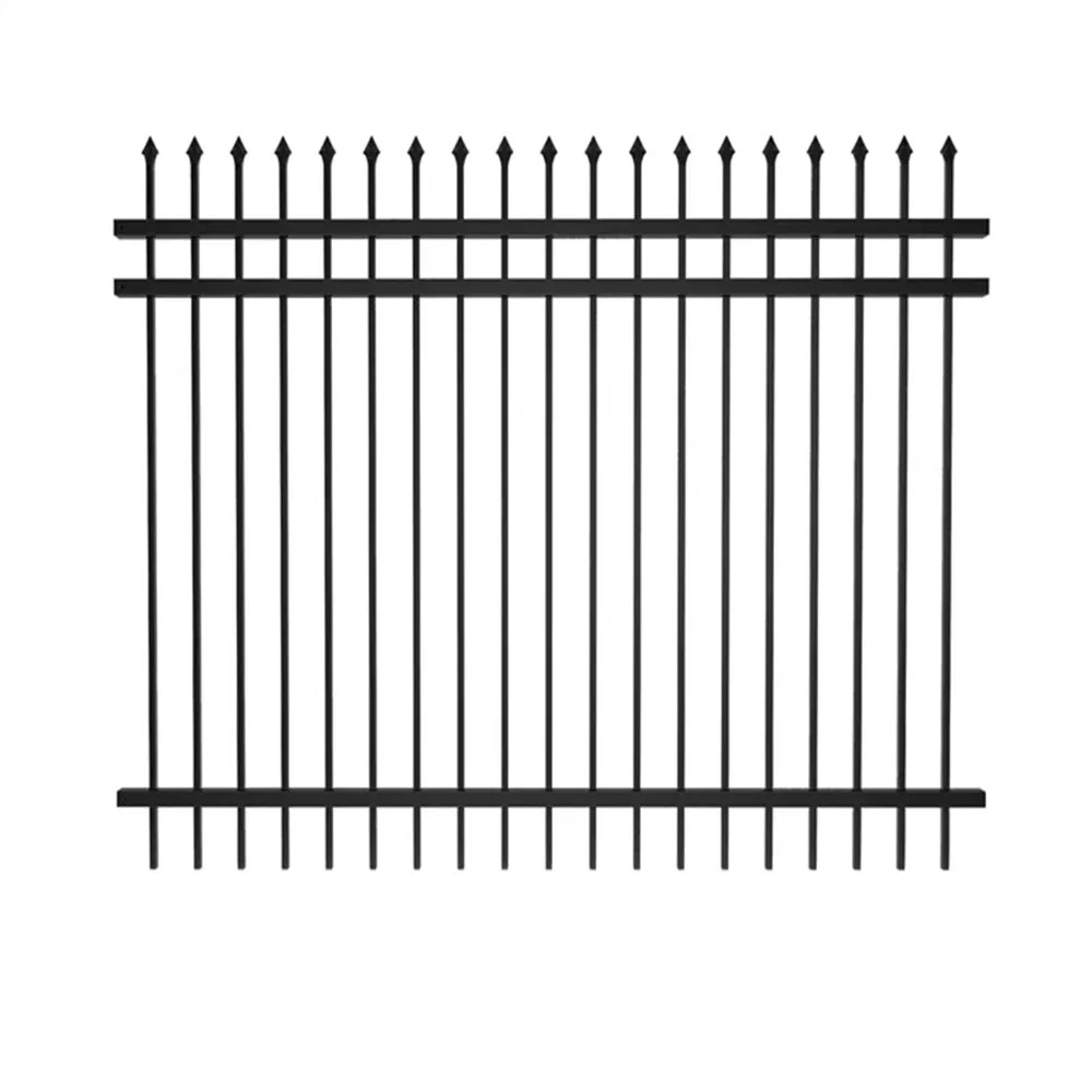 Vertical Galvanization Steel Garden Fences China Suppliers 1800mm Panel Height 7X10 Wrought Green Gray Black PVC Coated Iron Steel Fence