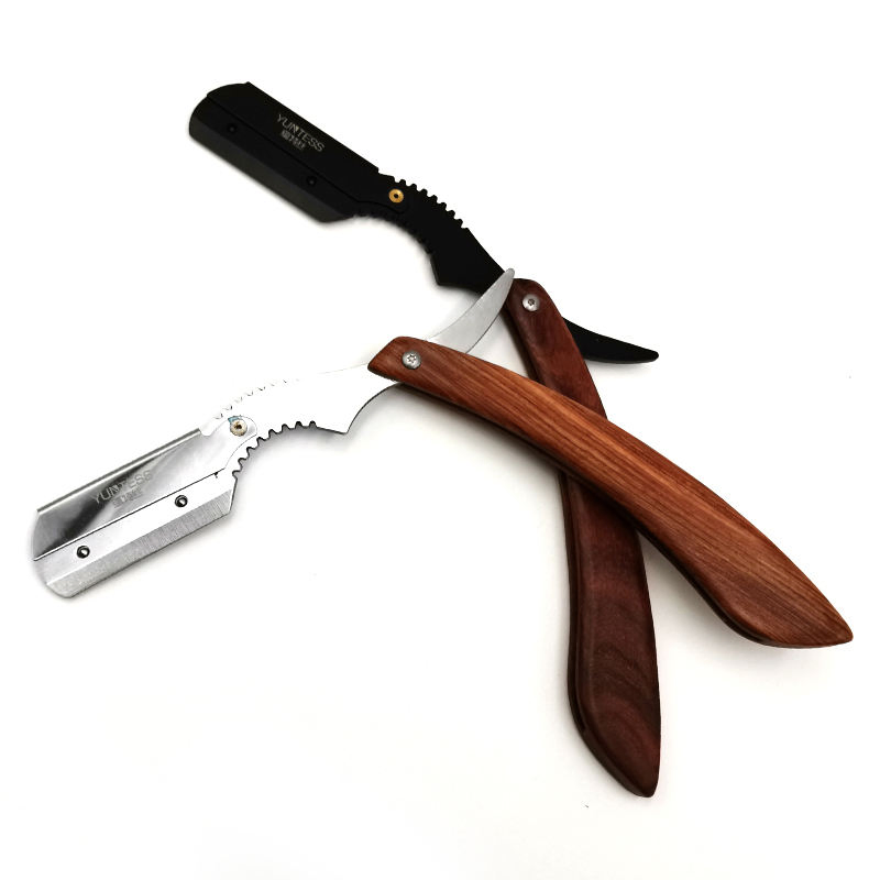 High Quality Durable Facial Man Care Wooded Handle Barber Razor Safety Straight Shaving Razor