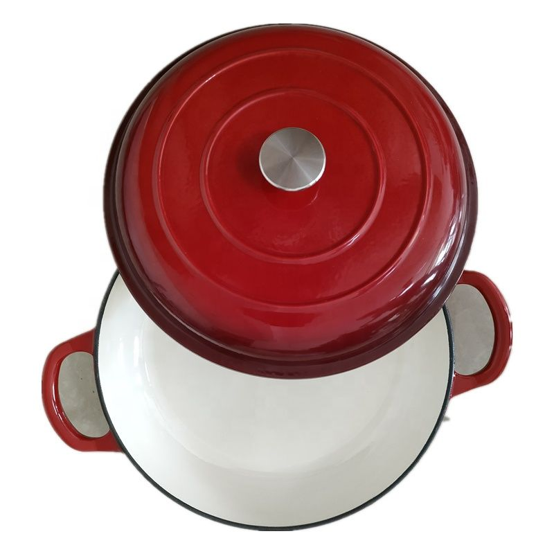 Wholesale Cast Iron Enamel Casserole Cookware Soup and Stock Shallow Seafood Cooking Stew Pot
