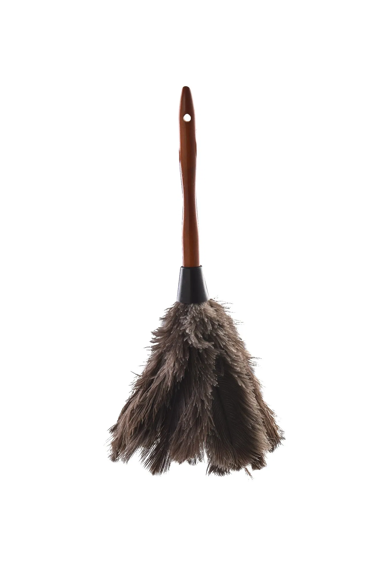 Factory Price Ostrich Feather Duster Head with Natural Finish Brown Bahandle Handle Duster for Home Office Cleaning