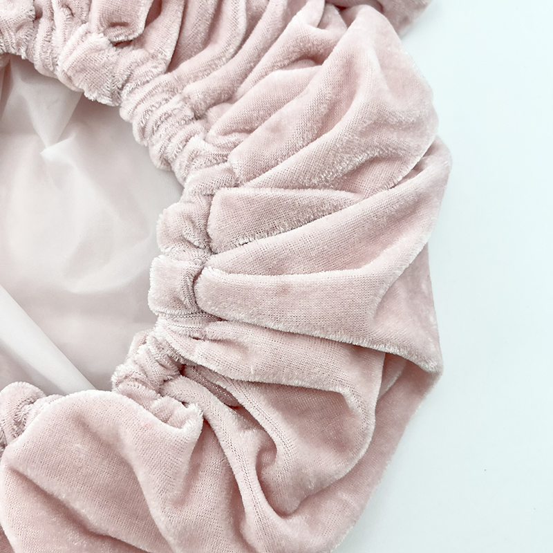 Custom Polyester PE Elastic Hairband Soft Double Layer Bonnet Waterproof Bath Shower Cap