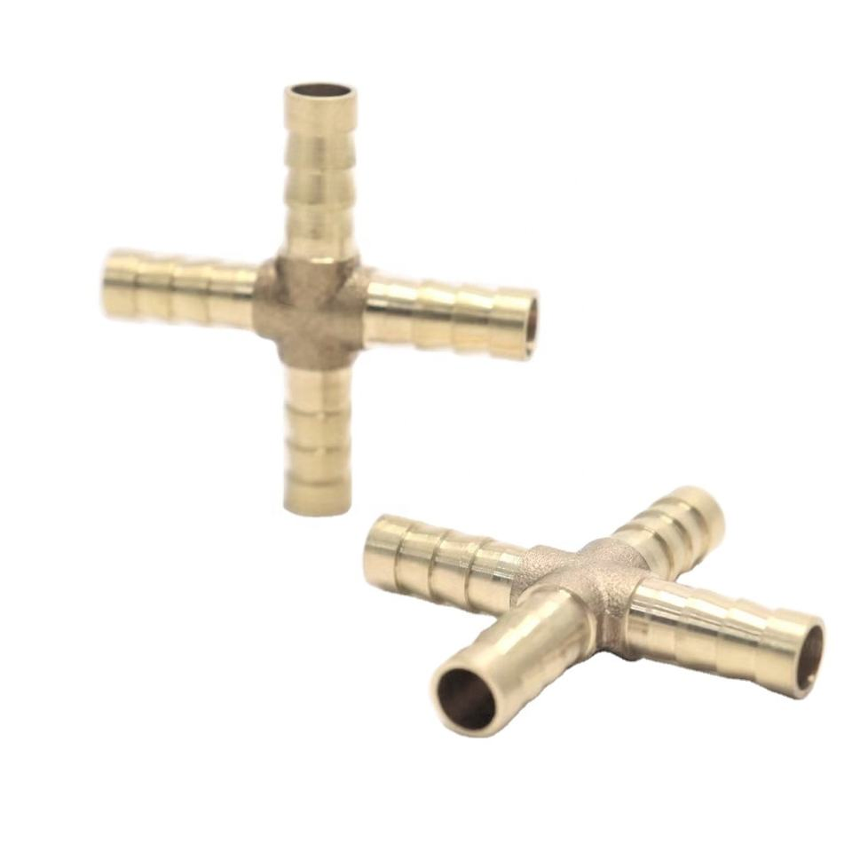 Full Casting Brass Fittings for Pipe Connect Hose Barb Fittings 3-Way & Cross General Usage