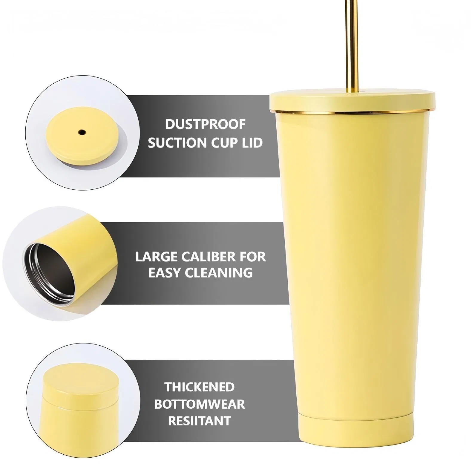 Customized Double Wall Leak Proof 500ml 750ml 304 Stainless Steel Double-Layer Insulated Keep Warm Mugs Water Bottle Cup with Lid