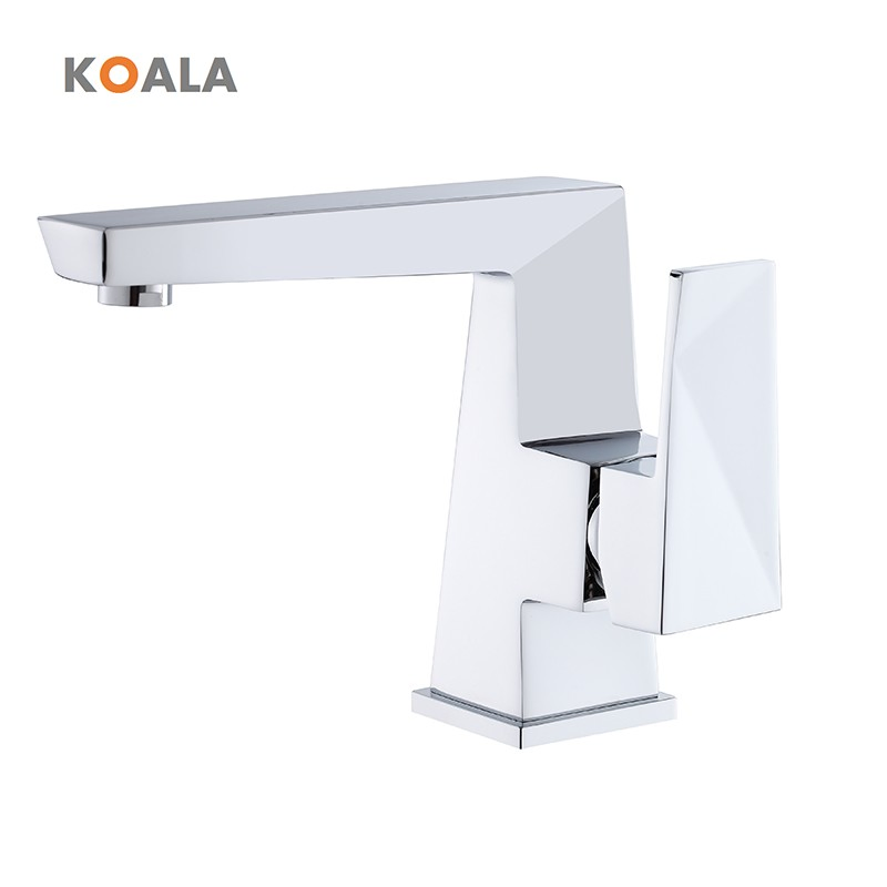 Modern Chrome Round Basin Faucet with Hot and Cold Mixer