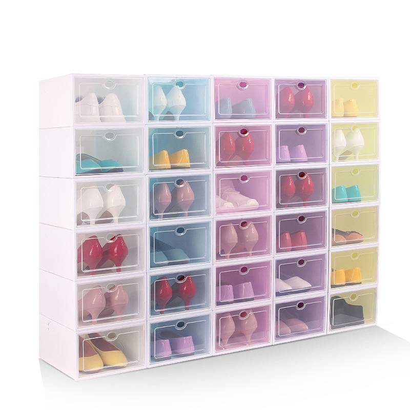 Shoe Storage Box Clear Plastic Rack Transparent Container Drawer Cabinet