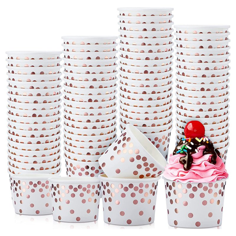 Custom Printed Personalized 3oz 4oz 8oz 12oz Yogurt Disposable Ice Cream Paper Cup with Lid