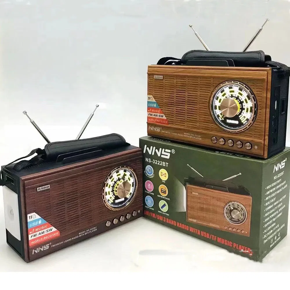 Ретро радио NS-3222BT с Bluetooth, деревянный корпус