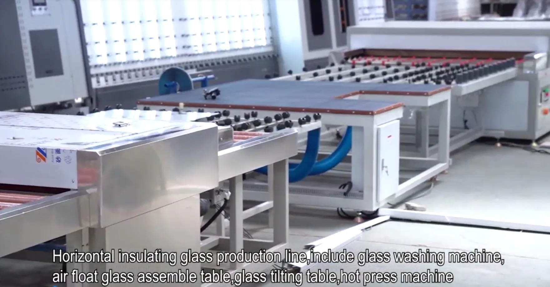 Double Glazed Insulating Hollow Glass Horizontal Production Line Water Washing and Hot Press Tilting Table