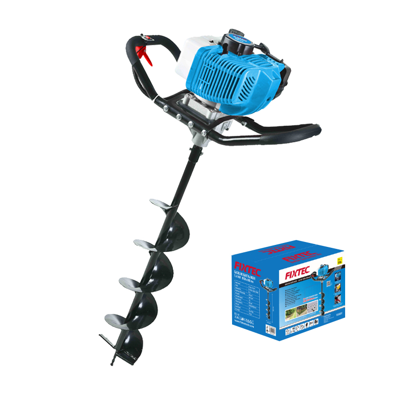 Fixtec Gasoline Engine 1.45kw 52cc 2 Stroke Ground Drill Digger Machine Gasoline Earth Auger