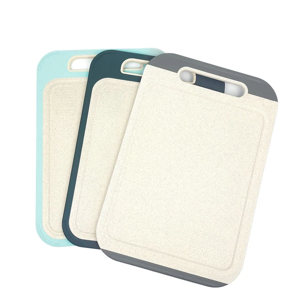 304 Stainless Steel Double-Sided Cutting Board Wheat Straw Chopping Board