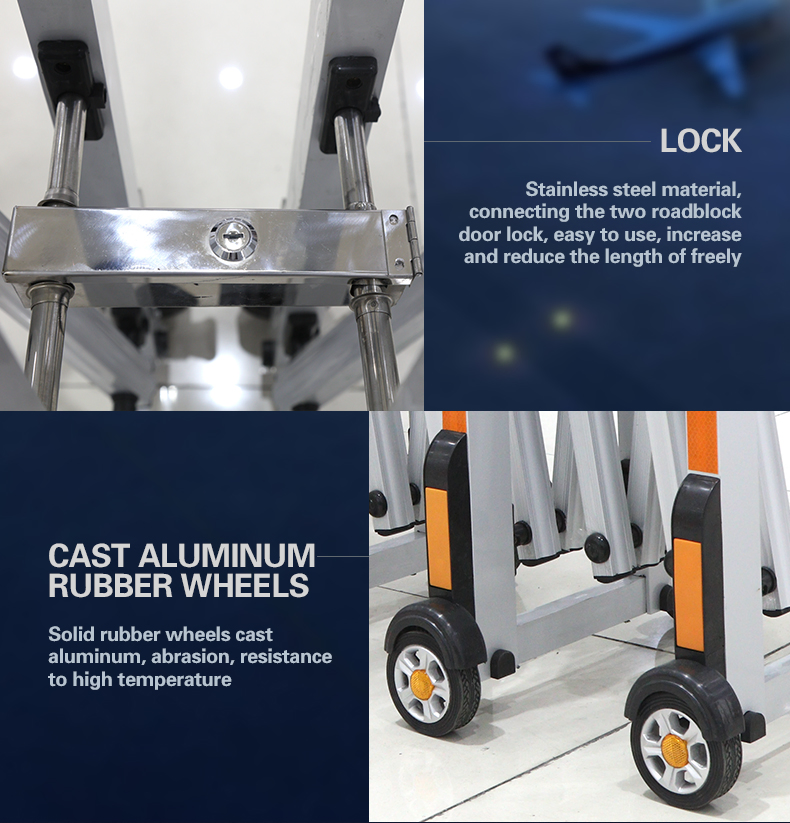 Innovative Design Aluminum Alloy Road Accordion Barrier for Road Barrier