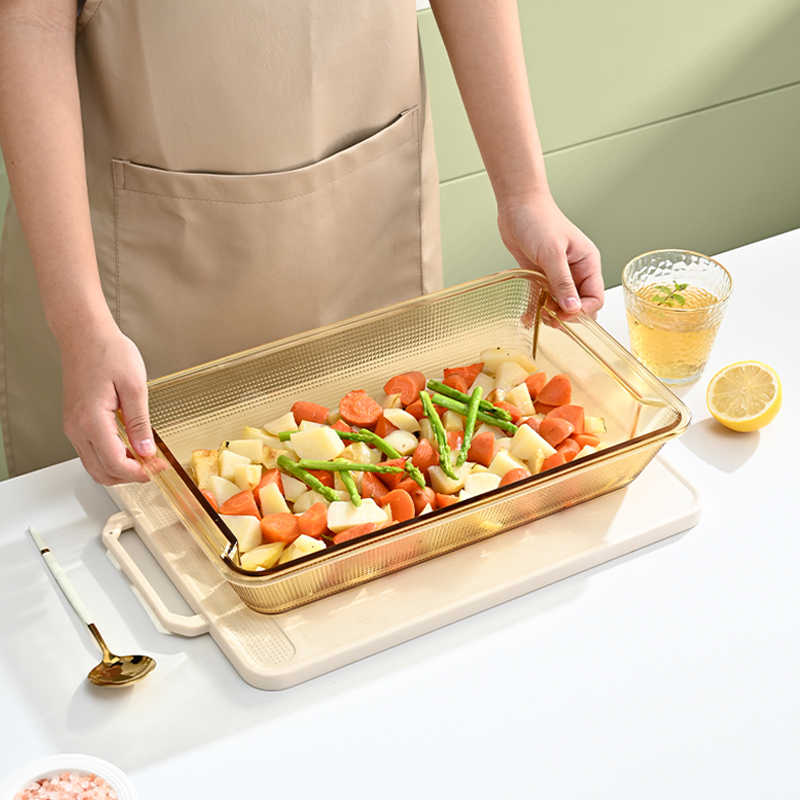 Diamond Round Square Shape Colored Bakeware Glass Bake Pan for Food Fish Fruit Sala Kitchen Supplies Vegetable Salad