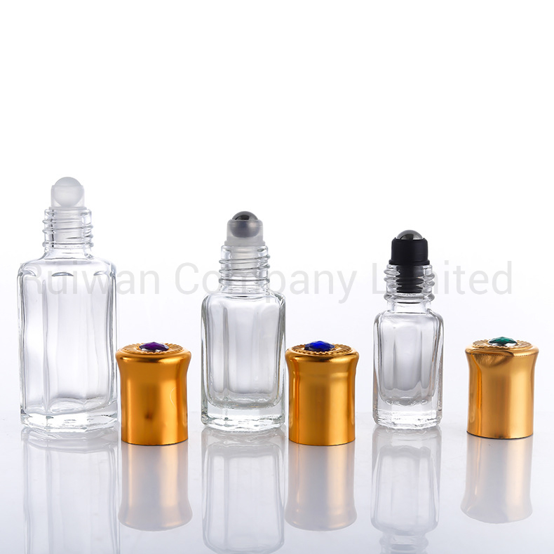 Wholesale Clear Octagonal Roller Bottle with Capacity 3ml, 6ml, 9ml. 12ml