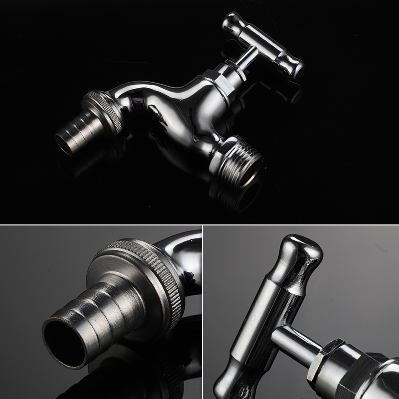 Хромированный уличный кран для воды с одной ручкой