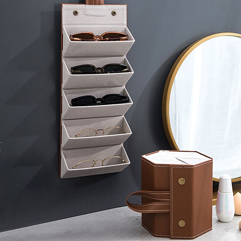 2/3/4/5/6 Slot Foldable Sunglasses Organizer Glasses Boxes Case