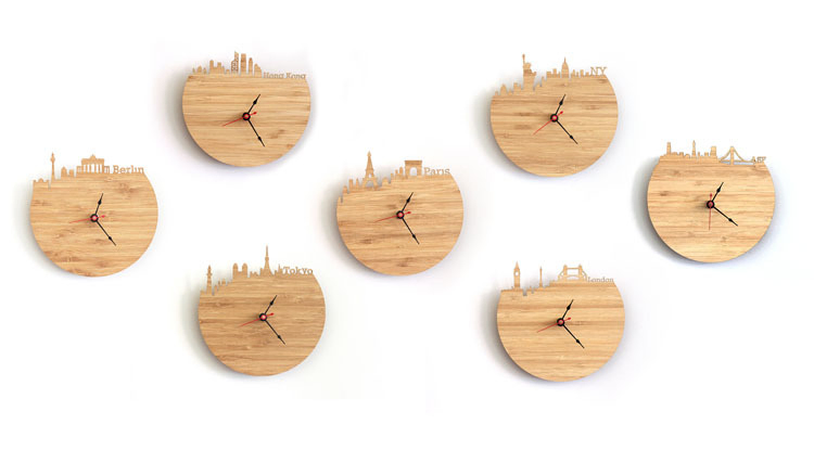 Home Decor Bamboo Wooden Wall Clock