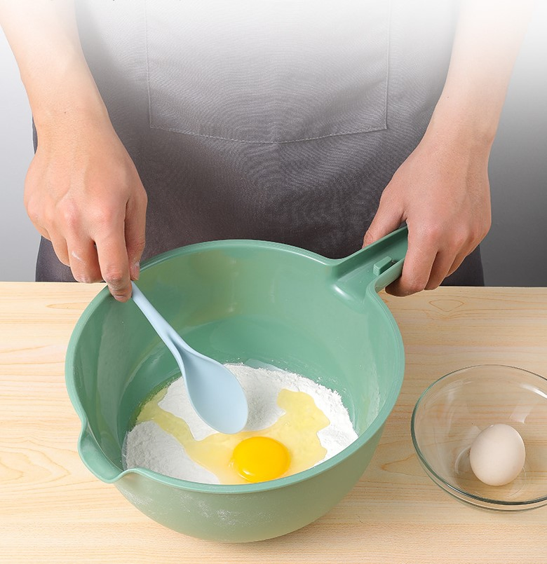 Flour Mixing Bowl Plastic Salad Bowl Four-Piece Household Kitchen Wash Basin Cooking Basin Mixing Dish Basin