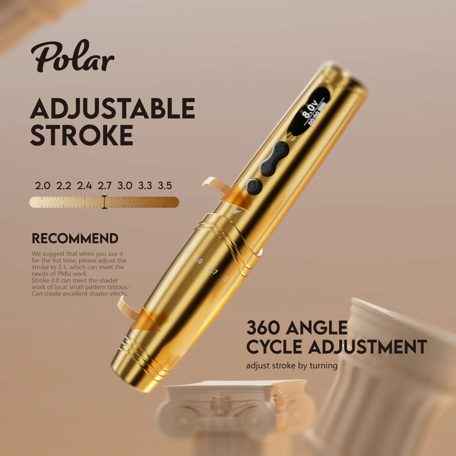 Digital Lip Pmu Machine Semi-Permanent Adjustable Stroke Eyebrow Tattoo Machine Tattoo Makeup Pen
