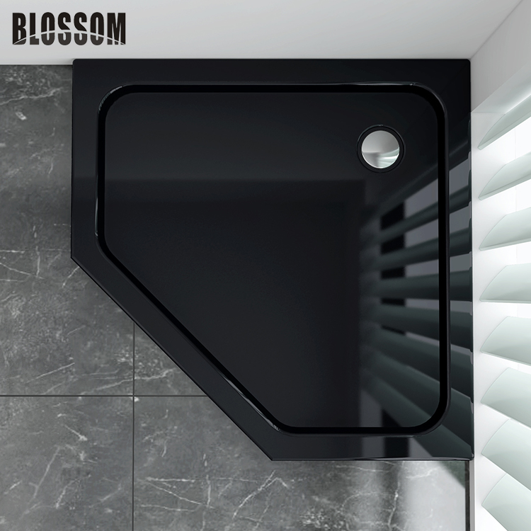 Black Corner Shower Tray Shower Pan for Bathroom Shower Rooms