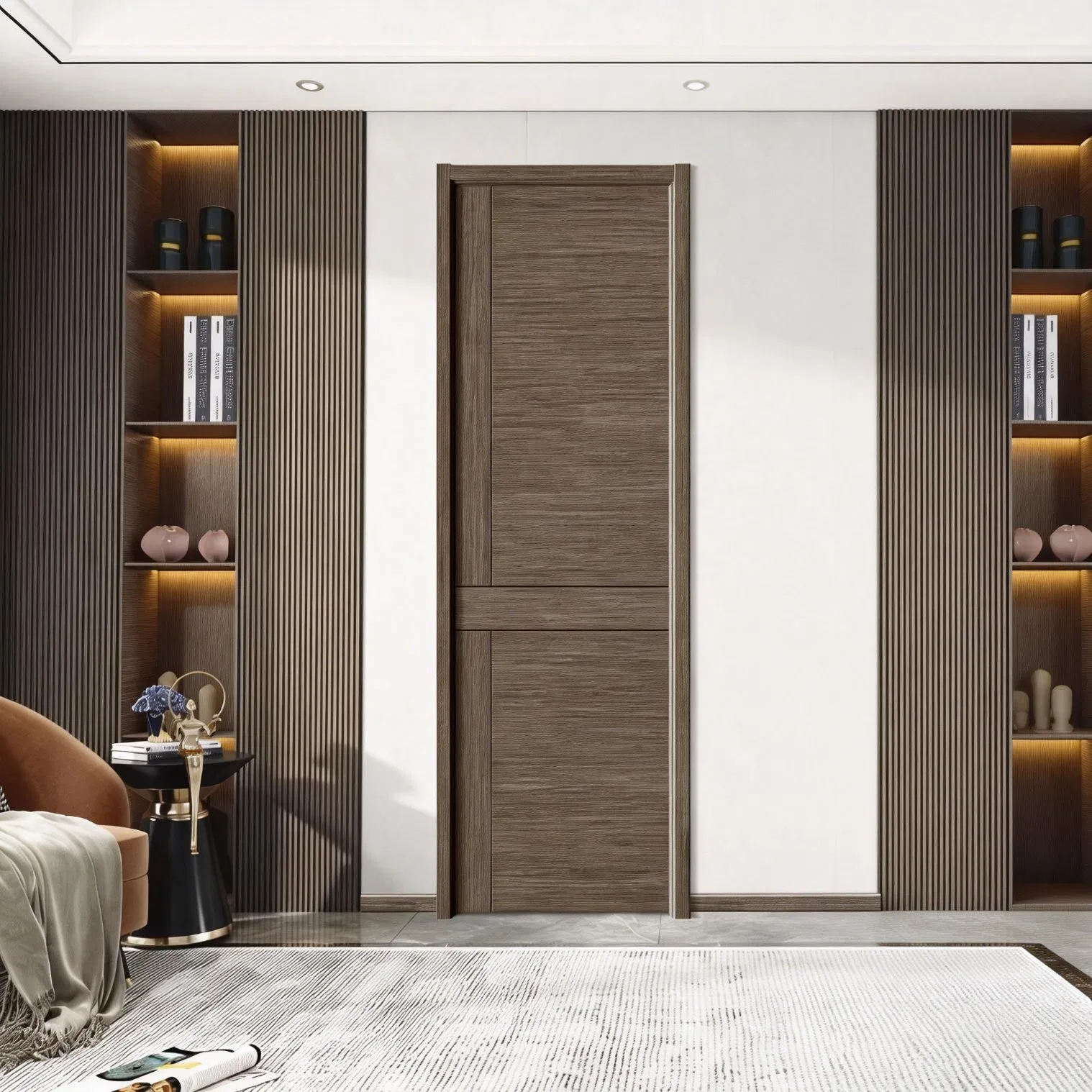 Entrance Security Door Metal Wooden Steel Exterior Front Wrought Iron Door Steel Home Turkish PVC Metal Wood Door Security Interior Pivot Door for Sale