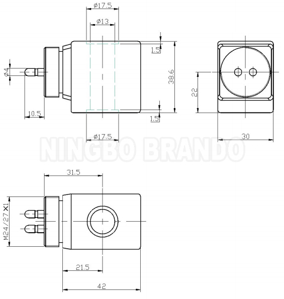 Гидравлическая катушка соленоидного клапана 18W 12/24В DC