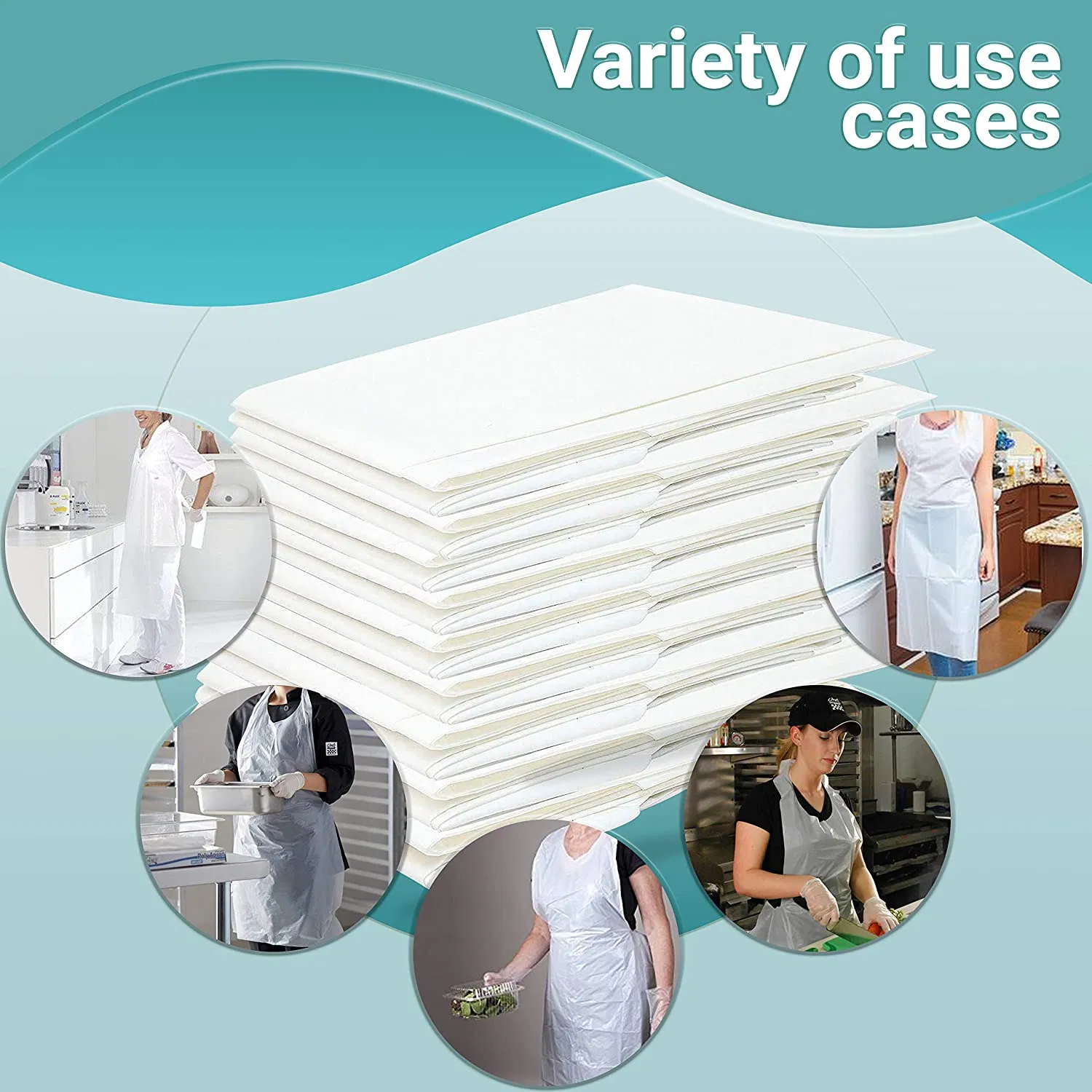 Customized Disposable Plastic PE CPE LDPE HDPE Apron for Medical and Household
