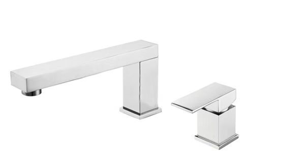 Europe and North American Design Styles Three Hole Matt Black Square Shapes Bathtub Faucets Mixer