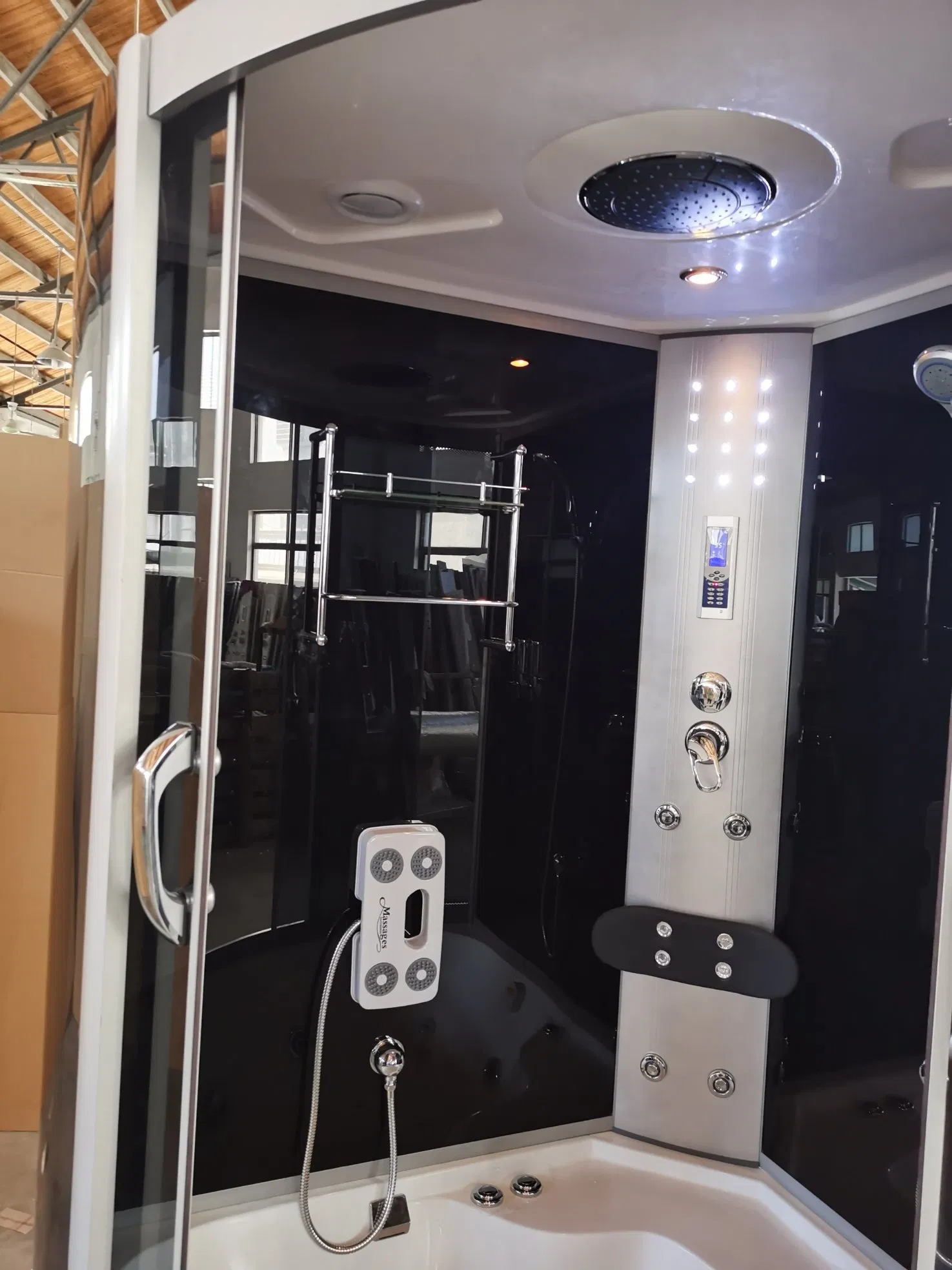 Sector Shower Room, Steam Optional, Chrome Aluminum Profile Cabin