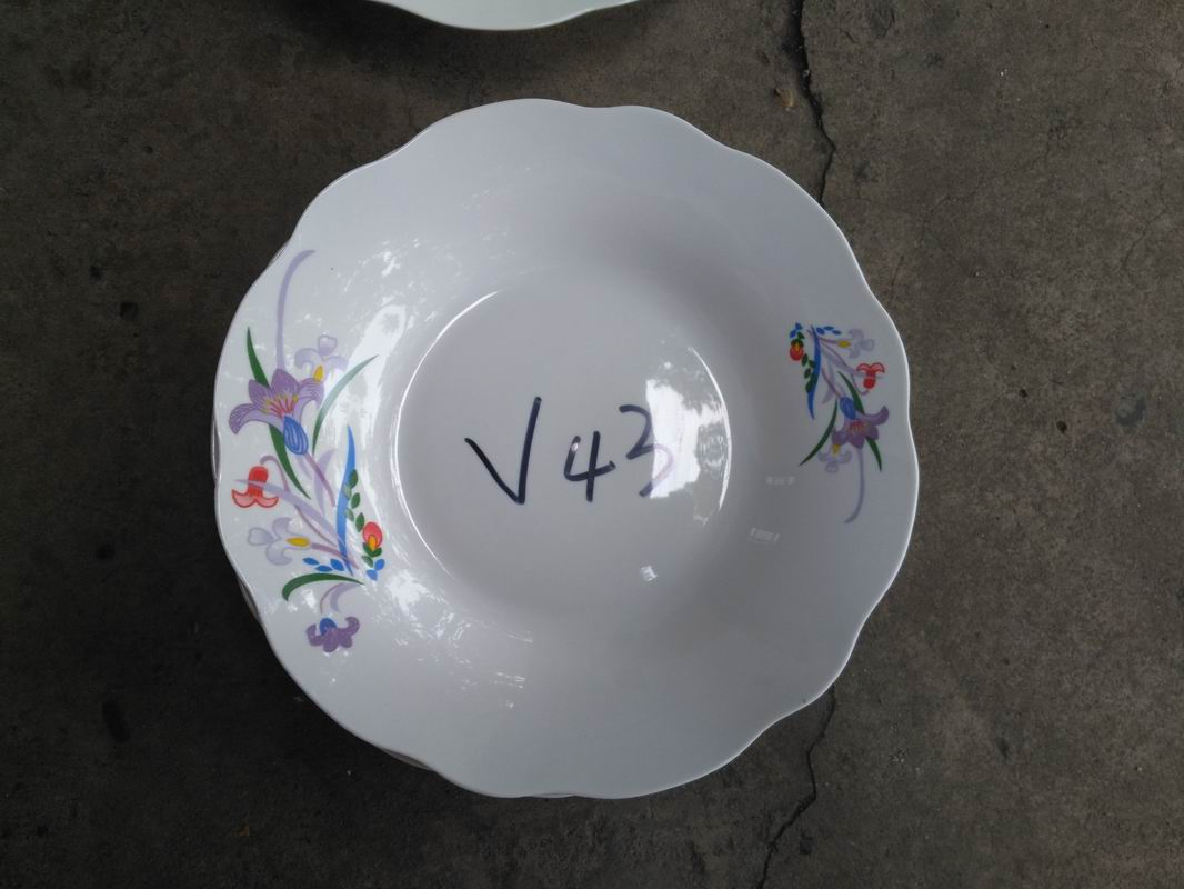 9"Soup Plate Simple Decal Cut Edge Porcelainware Ceramics Tableware