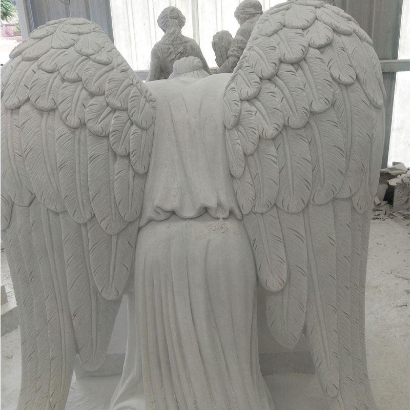 Graveyard Memorial Gravestone Stone Monument Marble Stone Praying Angel Sculpture Tombstone