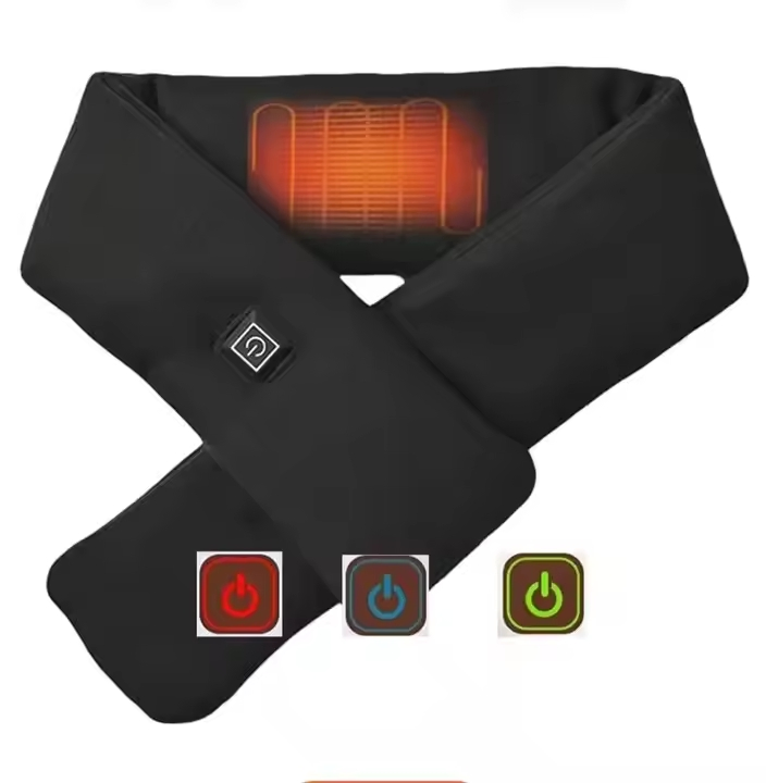 Winter Heated Scarf Outdoor Warm Electric USB Rechargeable Heated Neck Scarf with Battery