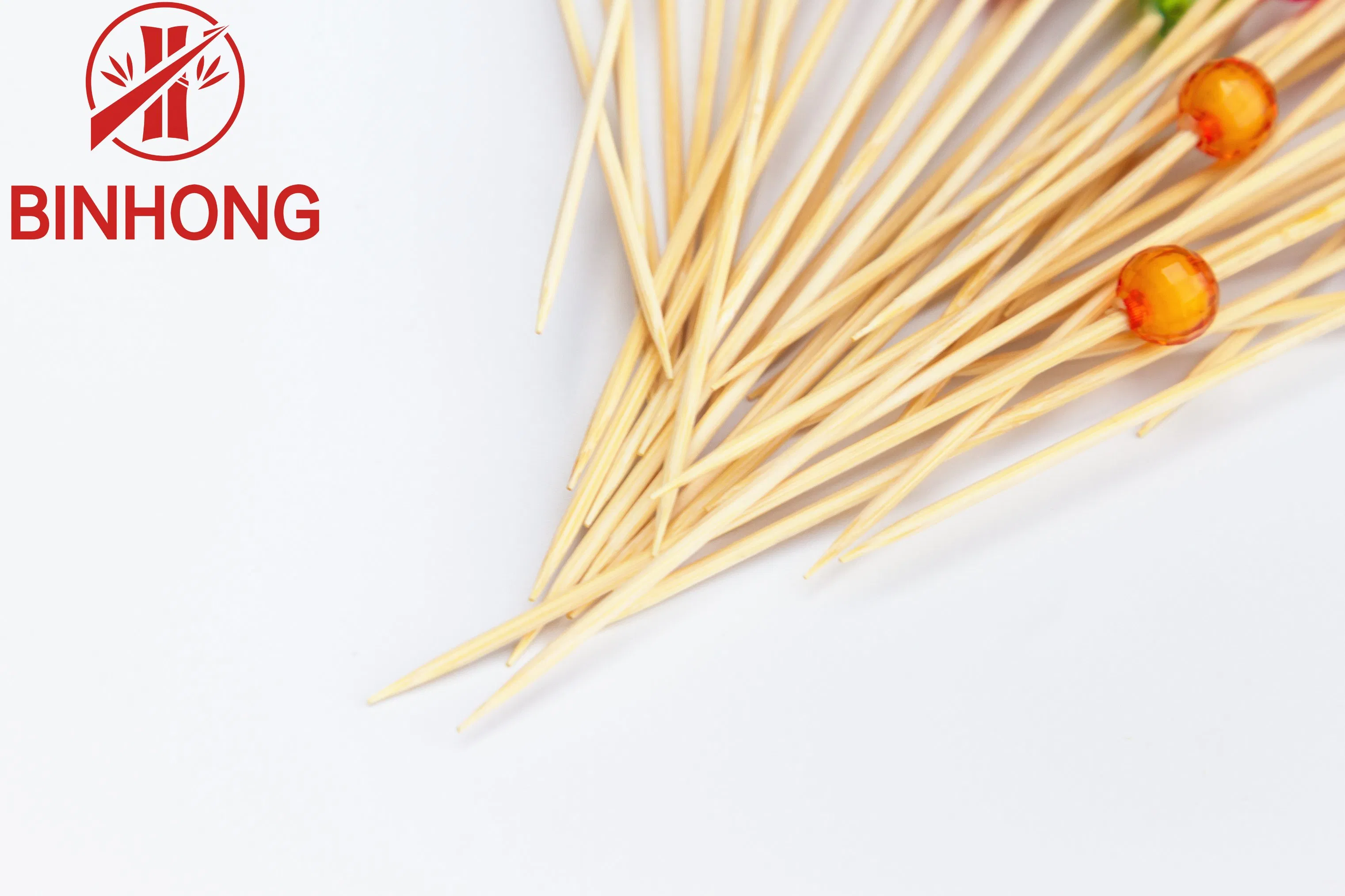 1/6 Custom Disposable Bamboo Party 12cm Skewers Food Picks Fruit Sticks