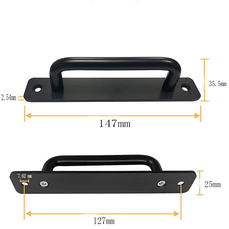 Strong Black Steel Barn Door Pull Vintage Farm House Gate Cabinet Handle Pull Sliding Door Pull Handle