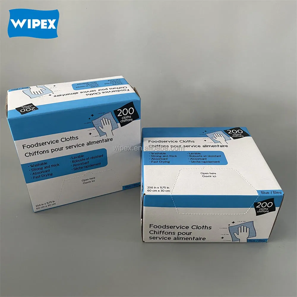 Canada Market Disposable Nonwoven Food Service Blue Wipes Reusable Household Wipes