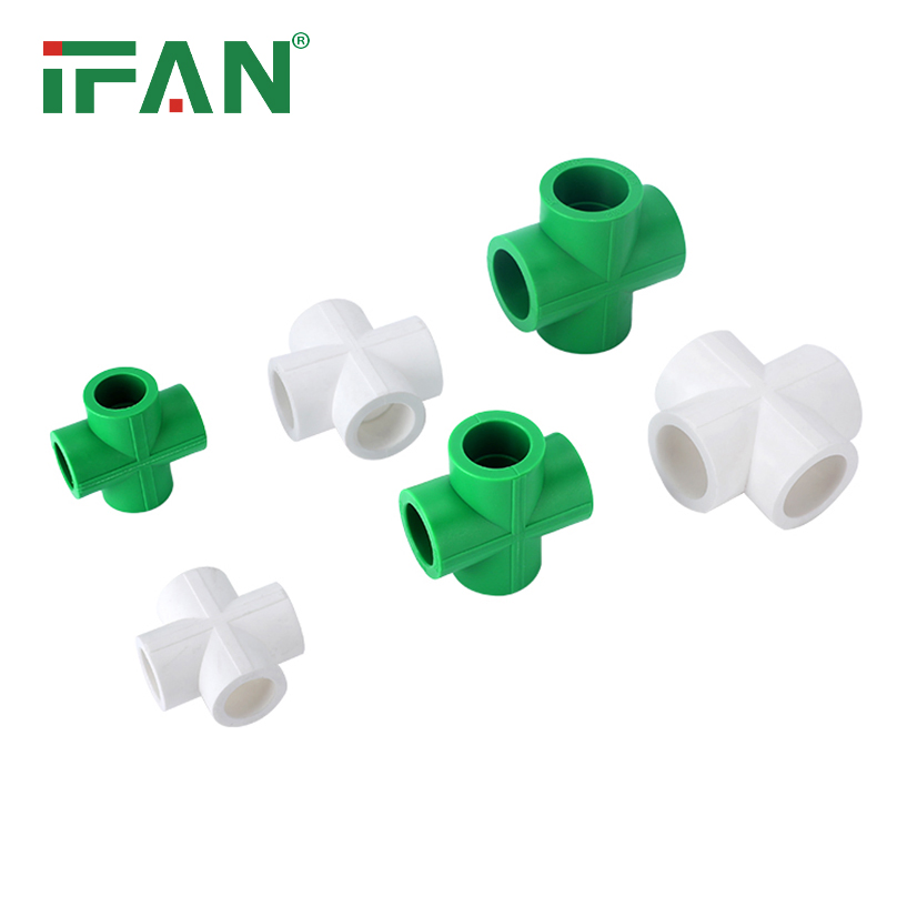 Ifan Hot Sale Equal PPR Tube Green Plastic Cross PPR Fitting
