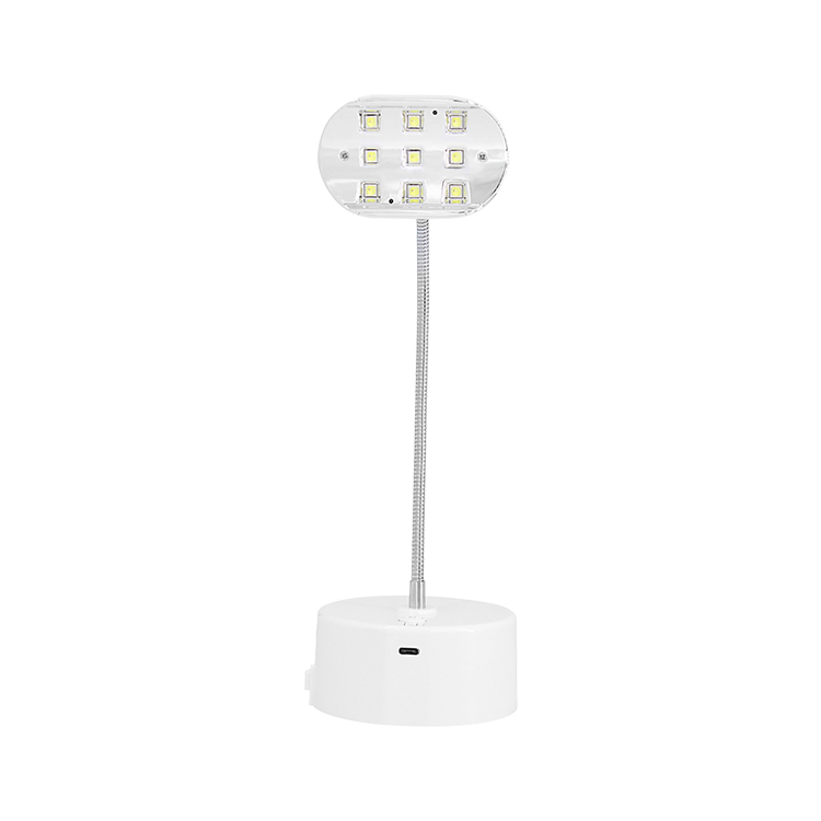 9W USB Rechargeable UV Nail Light Flash Cure Lamp for Gel Nails with 360 Degree Rotation Hose