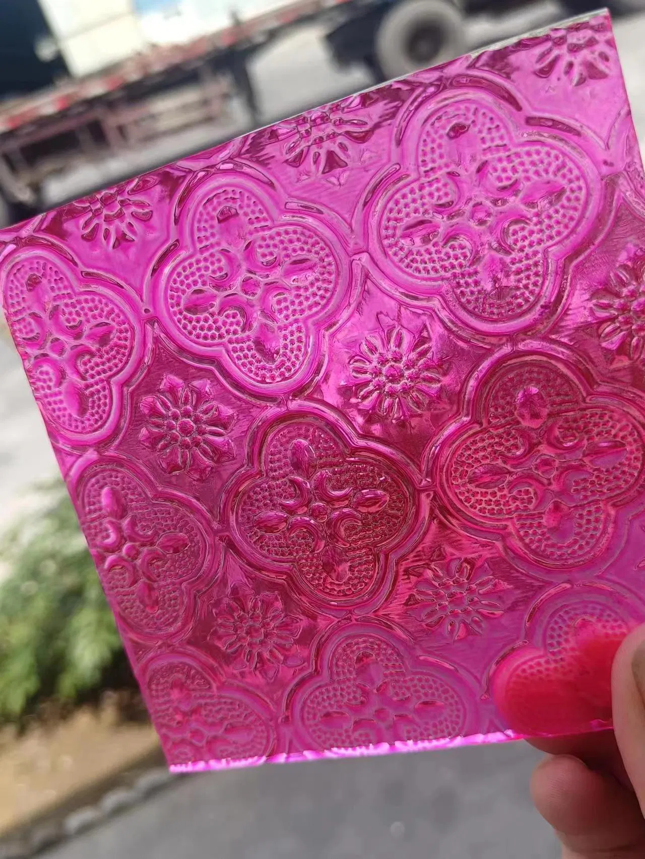 4mm-8mm Golden Yellow Red Green Blue Grey Brown Colors Painted Patterned Glass